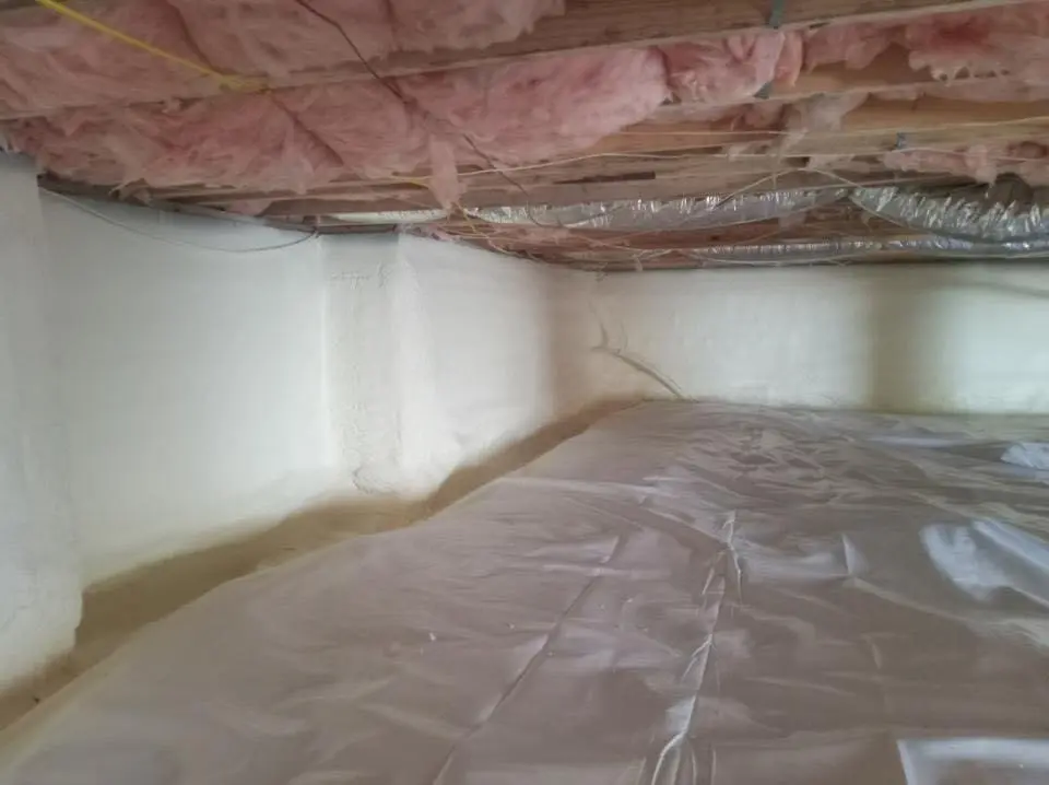 Crawl space encapsulation with closed-cell spray foam for Roof Waterproofing in Heber